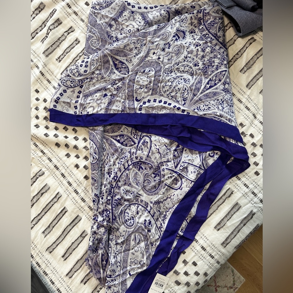 Purple paisley scarf, NWT, Ann Taylor